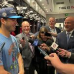 Cole Sillinger speaks following a 6-1 Columbus victory against Edmonton