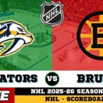 🔴LIVE : Boston Bruins Vs Nashville Predators | NHL 2026 | NHL Live SCOREBOARD