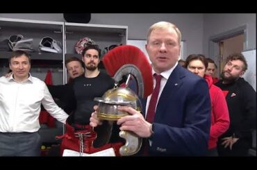 Победная раздевалка «Спартака» после матча с ХК «Ак Барс». 63-й тур КХЛ-24/25