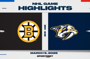NHL Highlights | Bruins vs. Predators - March 5, 2026