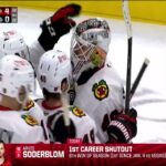 Arvid Soderblom records his first career shutout as the Hawks blank the Mammoth 4-0 🙌