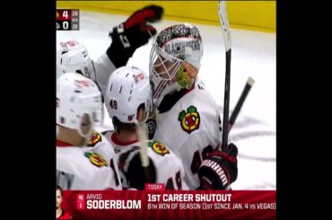 Arvid Soderblom records his first career shutout as the Hawks blank the Mammoth 4-0 🙌