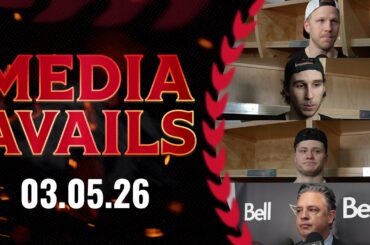 Lars Eller, Dylan Cozens, Tim Stützle, Travis Green Postgame Media vs CGY