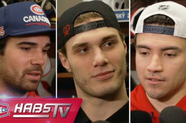 Newhook, Slafkovsky + more Habs address the media at practice | FULL PRESS CONFERENCES