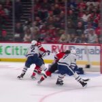 Connor Brown scores a goal against the Toronto Maple Leafs
