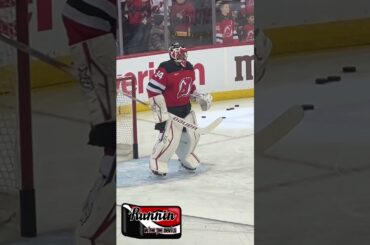 Jake Allen Flashes The Glove During NJ Devils Warmups #njdevils #short #shortsvideo