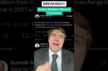 BREAKING! Bobby McMann TRADED To The Seattle Kraken!