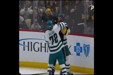 Wotherspoon laid a big hit on Will Smith along the boards and Macklin Celebrini went after him