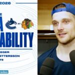 Blueger, Pettersson & Adam Foote Post-Game Media | Canucks at Blackhawks (Mar 6, 2026)