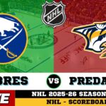 🔴LIVE : Nashville Predators Vs Buffalo Sabres | NHL 2026 | NHL Live SCOREBOARD