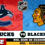 🔴LIVE : Vancouver Canucks Vs Chicago Blackhawks | NHL 2026 | NHL Live SCOREBOARD