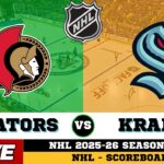 🔴LIVE : Ottawa Senators Vs Seattle Kraken | NHL 2026 | NHL Live SCOREBOARD