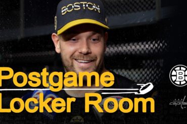 Arvidsson, Zacha, Swayman & Pastrnak speak to the media following the Bruins 3-1 win over WSH.