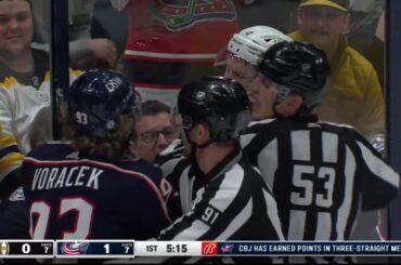 Jakub Voráček goes after Trent Frederic not happy with the late trip on Cole Silinger