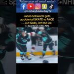 Seattle Kraken Jaden Schwartz gets kicked in face with skate, bleeding leaves game #NHL #Hockey #fyp