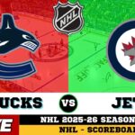 🔴LIVE : Vancouver Canucks Vs Winnipeg Jets | NHL 2026 | NHL Live SCOREBOARD
