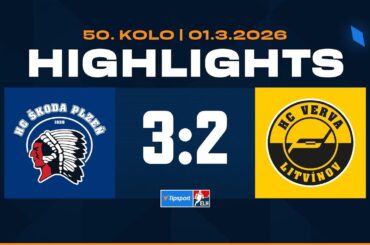Highlights | HC Škoda Plzeň vs. HC Verva Litvínov 3:2 | 01.03.2026