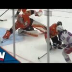 John Gibson Reaches Back To Absolutely Rob Mika Zibanejad With Paddle