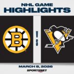 NHL Highlights | Bruins vs. Penguins - March 8, 2026