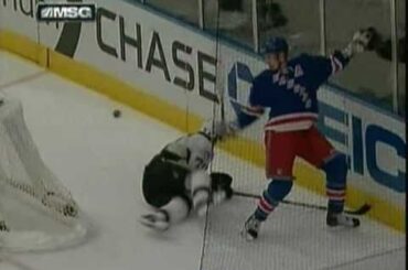 Marc Staal drops Evgeni Malkin