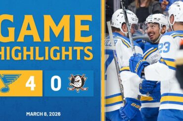 Game Highlights: Blues 4, Ducks 0