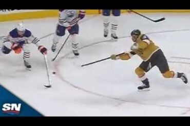 Golden Knights' Jack Eichel Scores Point-Blank Goal Off Brutal Evan Bouchard Giveaway