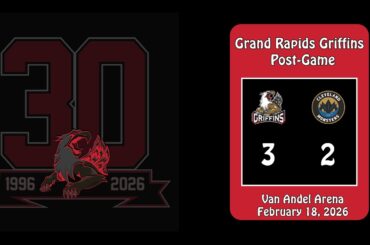 Grand Rapids Griffins Post Game with Ian Mitchell, Amadeus Lombardi, HC Dan Watson - 02.18.26