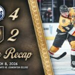HIGHLIGHTS | Edmonton Oilers 4, Vegas Golden Knights 2 | March 8, 2026