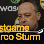 Marco Sturm speaks to the media following the Bruins 6-3 loss in Nashville.