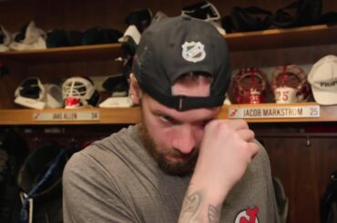 Markstrom, Brown, Cotter, Keefe speak after shootout win against Toronto