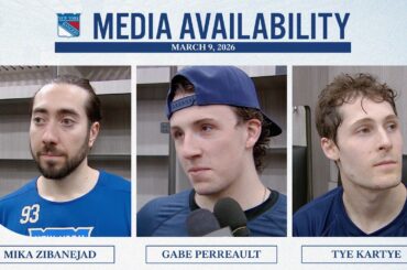 NYR at PHI: Zibanejad, Perreault & Kartye Postgame Availability | March 9, 2026