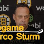 Sturm speaks with the media ahead of matchup vs Kings