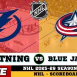 🔴LIVE : Columbus Blue Jackets Vs Tampa Bay Lightning | NHL 2026 | NHL Live SCOREBOARD