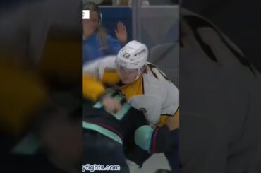 NSH Justin Barron v Matty Beniers SEA • 2026 MAR 10 #NHL #Smashville #SeaKraken