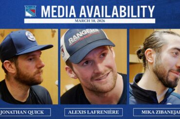 NYR vs CGY: Jonathan Quick, Alexis Lafrenière & Mika Zibanejad Postgame Media Avail. | Mar 10, 2026