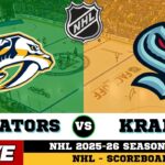 🔴LIVE : Nashville Predators Vs Seattle Kraken | NHL 2026 | NHL Live SCOREBOARD