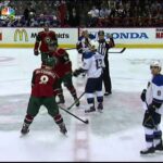 Kevin Shattenkirk wrist shot PPG 1-1 St. Louis Blues vs Minnesota Wild 4/10/14 NHL Hockey.