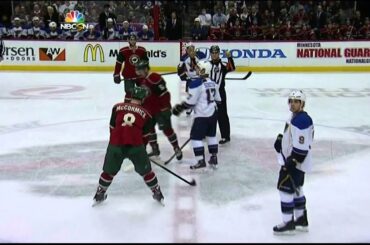 Kevin Shattenkirk wrist shot PPG 1-1 St. Louis Blues vs Minnesota Wild 4/10/14 NHL Hockey.