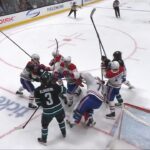 Adam Gaudette Gets Pushed Into Jakub Dobes, Dobes Slashes Gaudette Next Play