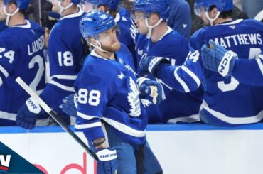 Maple Leafs' William Nylander Buries Backhand Goal After Sweet Feed From Steven Lorentz