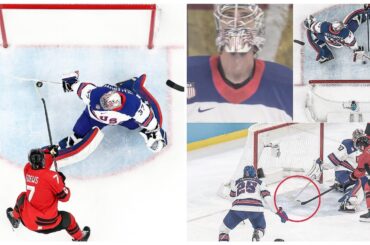 Connor Hellebuyck spectacular saves ever witnessed stopping 41 Saves in USA vs Canada Ice Hockey