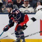 Monahan Falls, Somehow Finds Garland For First With Blue Jackets