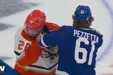 Maple Leafs' Michael Pezzetta, Ducks' Jeffrey Viel Drop The Gloves Off Opening Draw