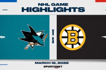 NHL Highlights | Sharks vs. Bruins - March 12, 2026