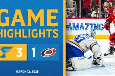 Game Highlights: Blues 3, Hurricanes 1