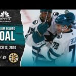 William Eklund goes airborne for wild goal to pad Sharks' lead vs. Bruins | NBC Sports California