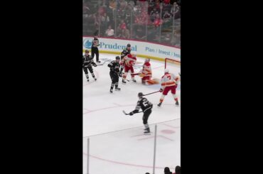 Luke Hughes with a Short Goal vs. Calgary Flames