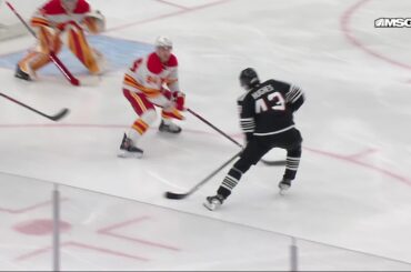 Simon Nemec scores a powerplay goal against the Calgary Flames