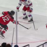 Jesper Bratt scores a goal against the New York Rangers