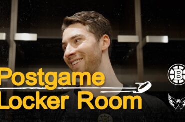 Swayman, Minten, McAvoy, and E. Lindholm speak with the media following 3-2 SOW at WSH